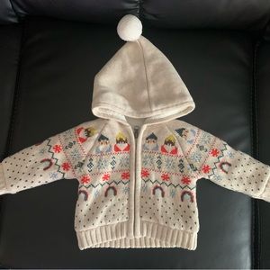Hanna Andersson gnome zip up fleece hoodie